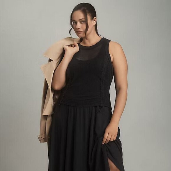 Daily Practice by Anthropologie Forward Line Midi Dress PL LP new nwt blACK - Picture 3 of 4